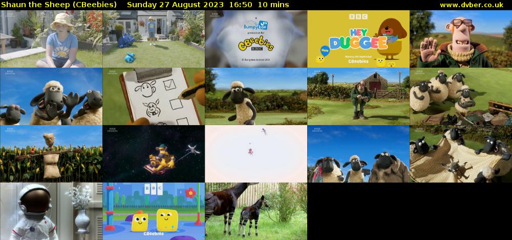 Shaun the Sheep (CBeebies) Sunday 27 August 2023 16:50 - 17:00
