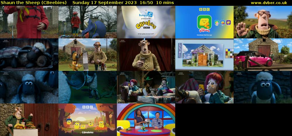 Shaun the Sheep (CBeebies) Sunday 17 September 2023 16:50 - 17:00