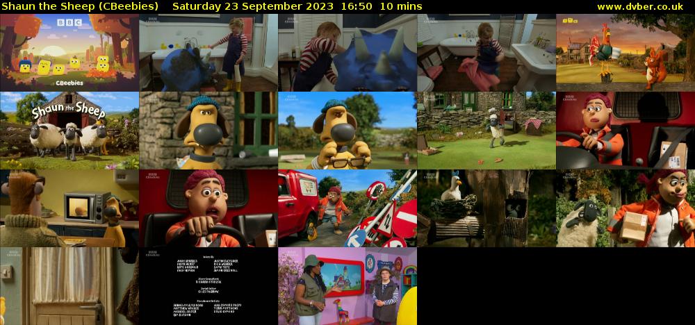 Shaun the Sheep (CBeebies) Saturday 23 September 2023 16:50 - 17:00