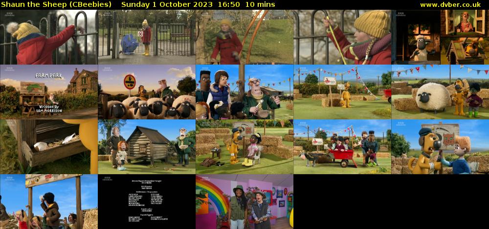 Shaun the Sheep (CBeebies) Sunday 1 October 2023 16:50 - 17:00