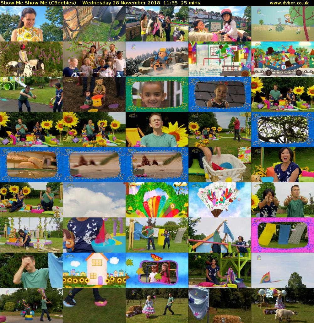 Show Me Show Me (CBeebies) Wednesday 28 November 2018 11:35 - 12:00