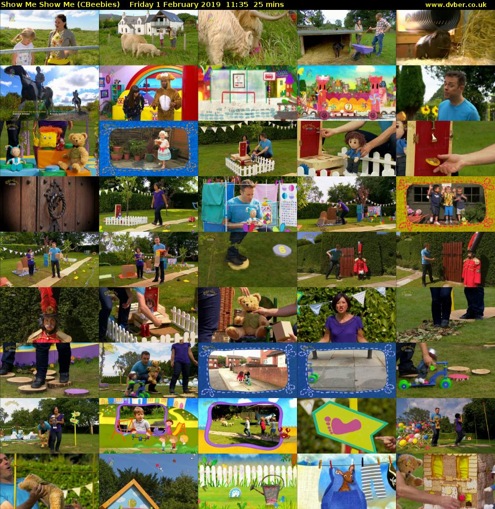 Show Me Show Me (CBeebies) Friday 1 February 2019 11:35 - 12:00