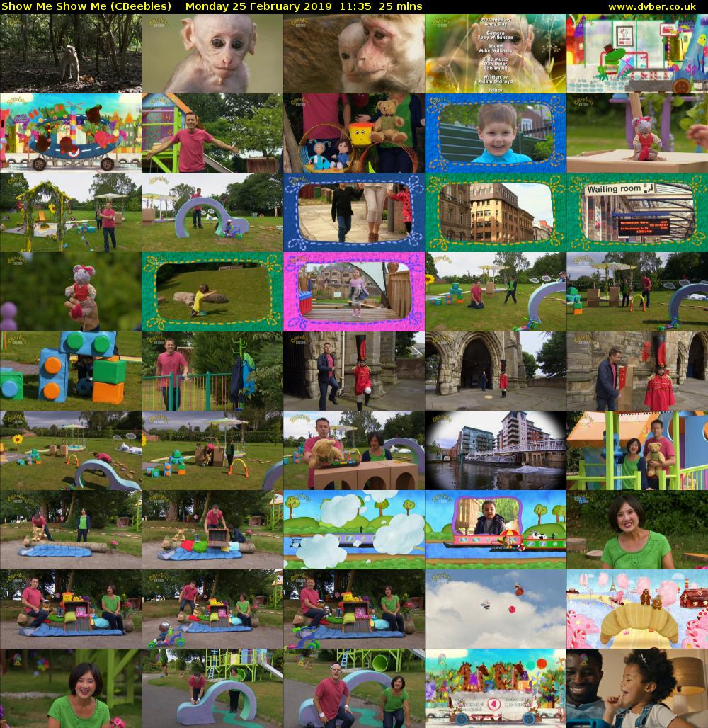 Show Me Show Me (CBeebies) Monday 25 February 2019 11:35 - 12:00