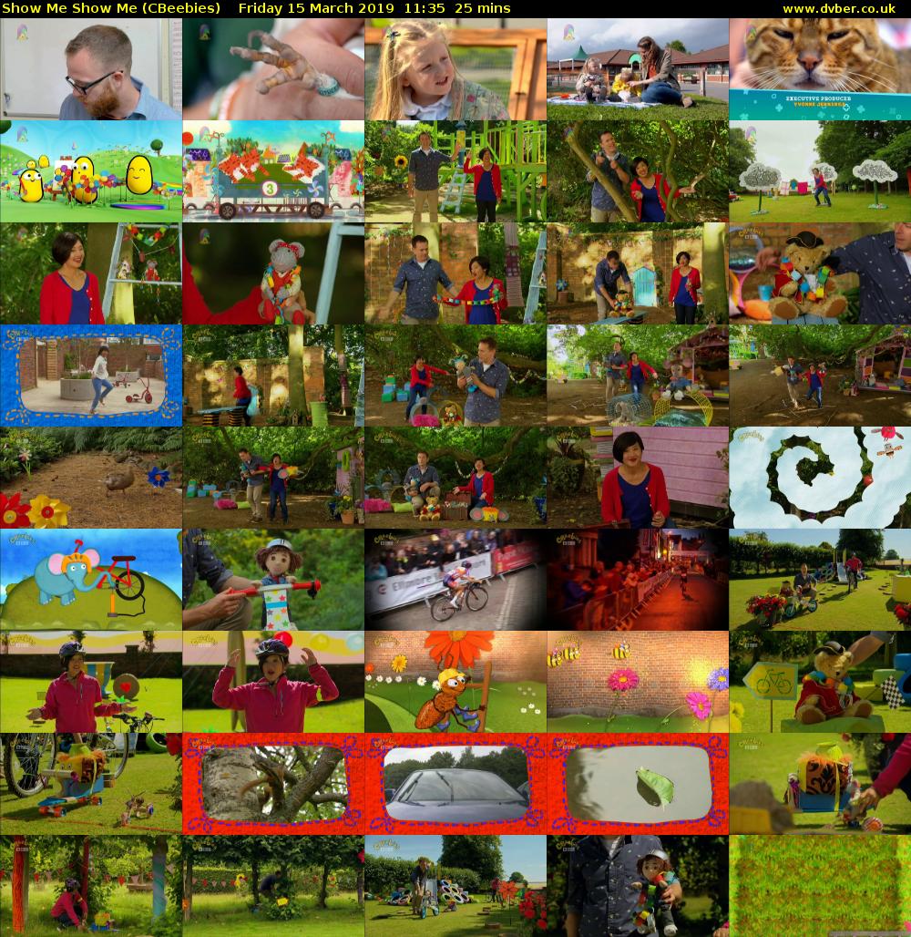 Show Me Show Me (CBeebies) Friday 15 March 2019 11:35 - 12:00