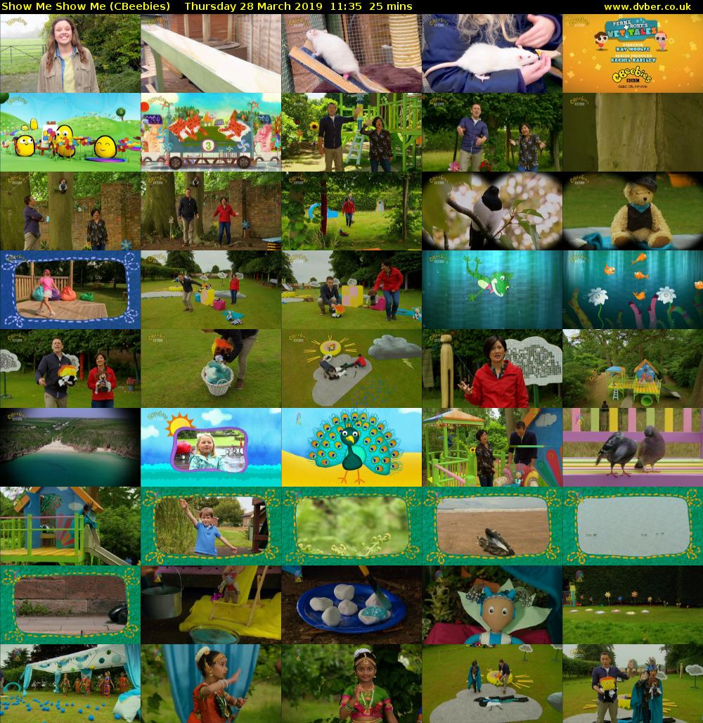 Show Me Show Me (CBeebies) Thursday 28 March 2019 11:35 - 12:00