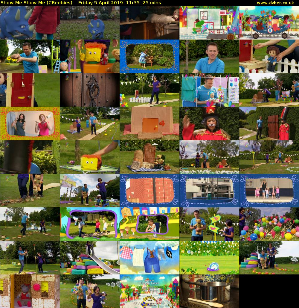 Show Me Show Me (CBeebies) Friday 5 April 2019 11:35 - 12:00