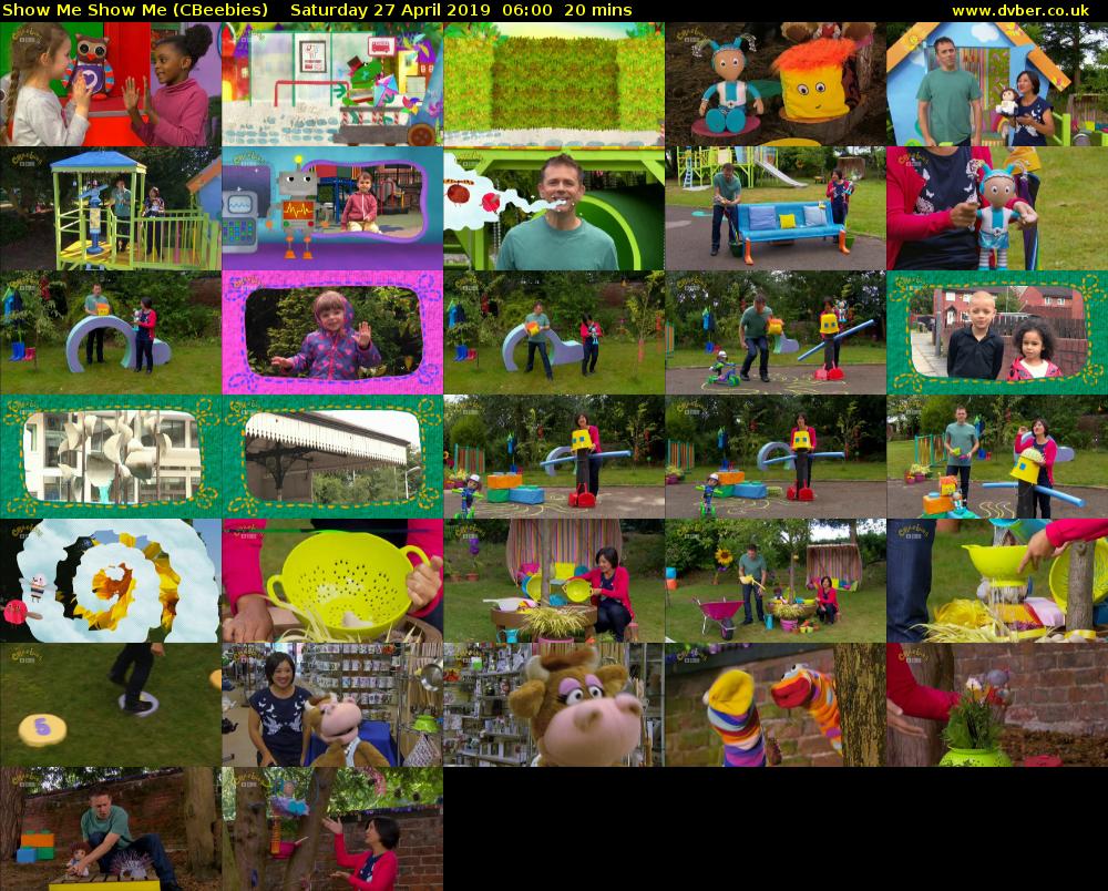 Show Me Show Me (CBeebies) Saturday 27 April 2019 06:00 - 06:20