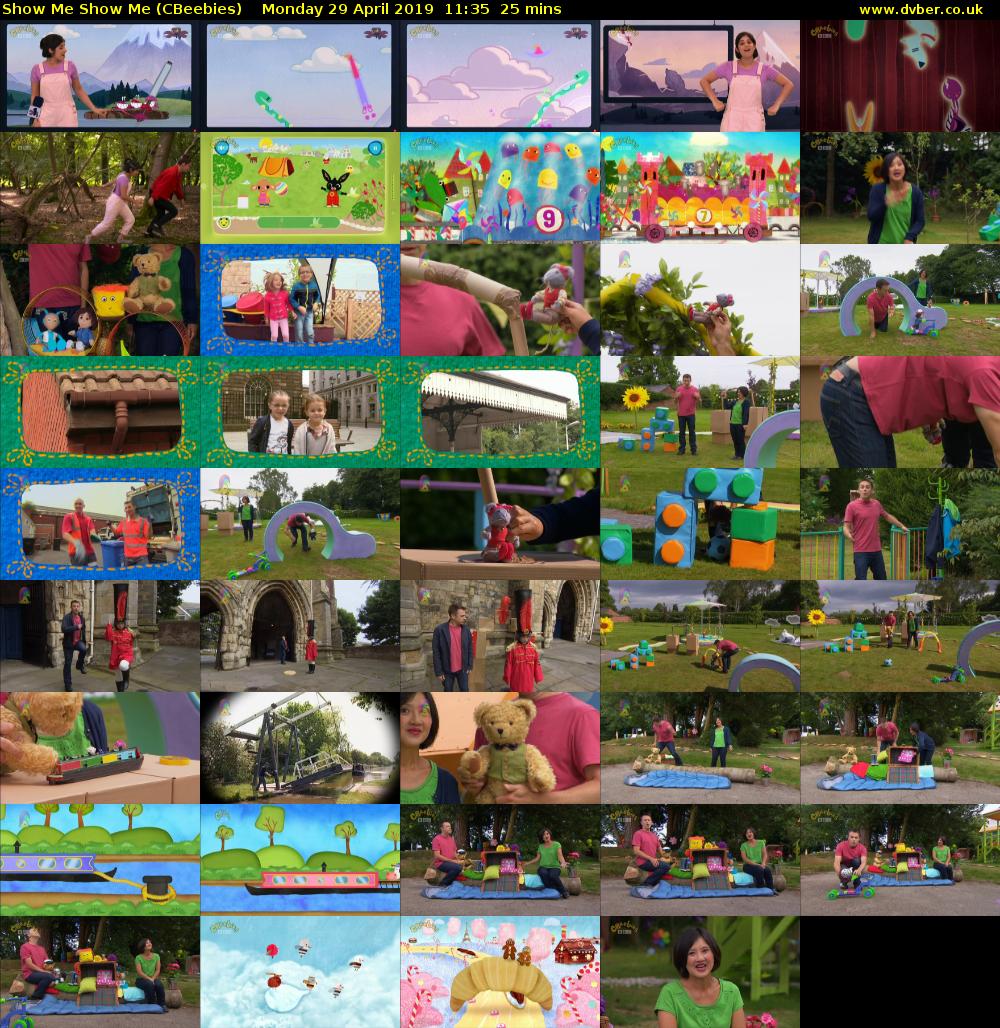Show Me Show Me (CBeebies) Monday 29 April 2019 11:35 - 12:00