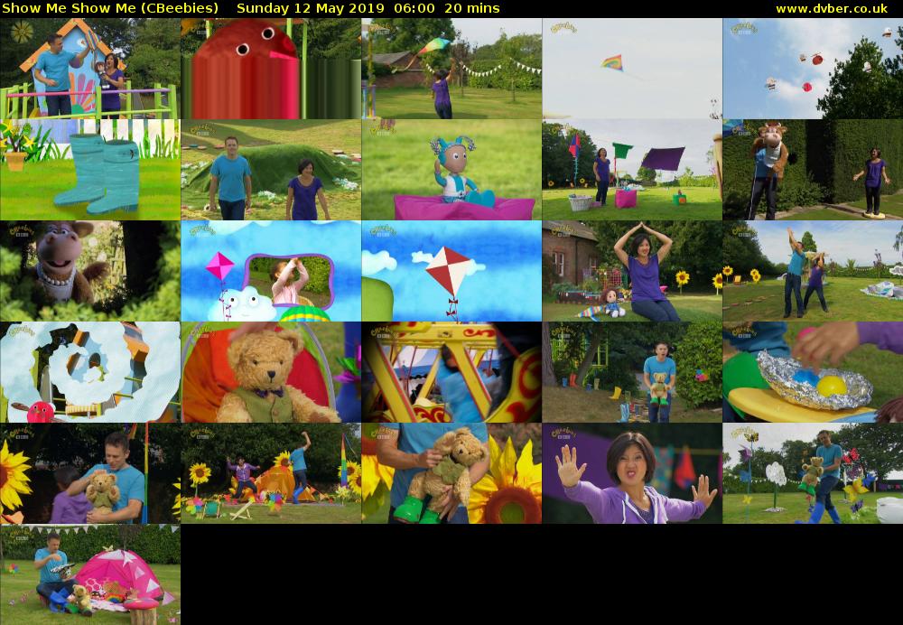 Show Me Show Me (CBeebies) Sunday 12 May 2019 06:00 - 06:20