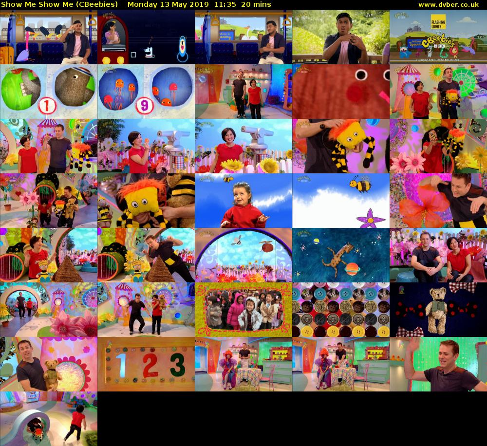 Show Me Show Me (CBeebies) Monday 13 May 2019 11:35 - 11:55