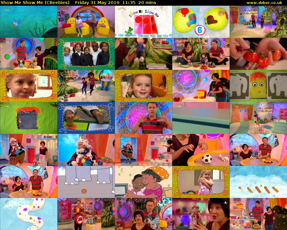 Show Me Show Me (CBeebies) Friday 31 May 2019 11:35 - 11:55