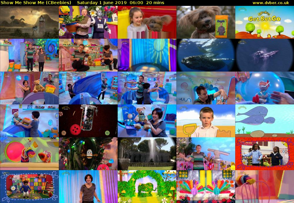 Show Me Show Me (CBeebies) Saturday 1 June 2019 06:00 - 06:20