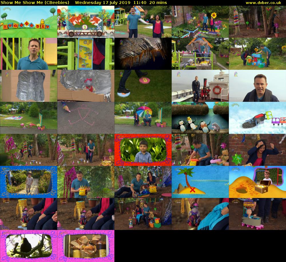 Show Me Show Me (CBeebies) Wednesday 17 July 2019 11:40 - 12:00