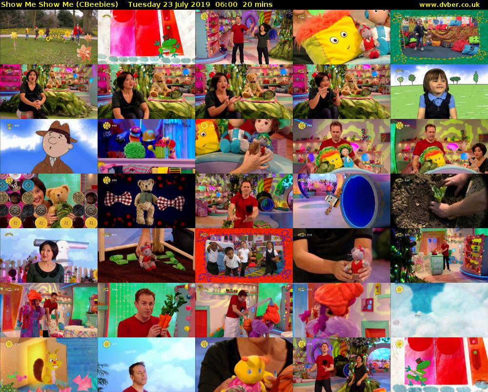 Show Me Show Me (CBeebies) Tuesday 23 July 2019 06:00 - 06:20