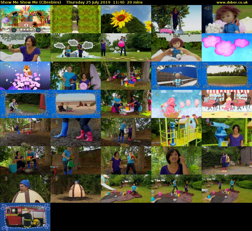 Show Me Show Me (CBeebies) Thursday 25 July 2019 11:40 - 12:00