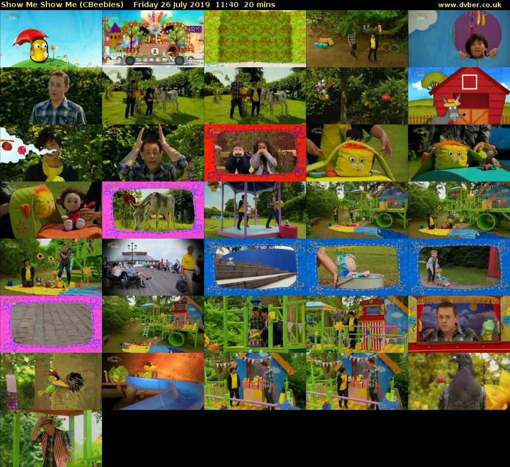 Show Me Show Me (CBeebies) Friday 26 July 2019 11:40 - 12:00