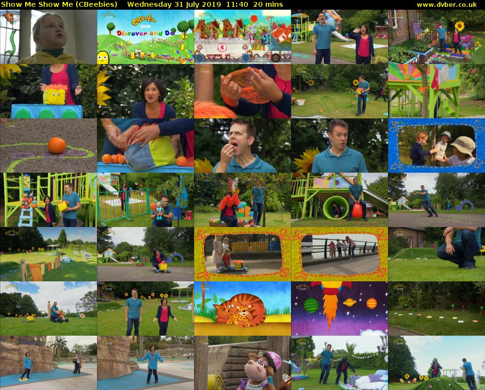 Show Me Show Me (CBeebies) Wednesday 31 July 2019 11:40 - 12:00