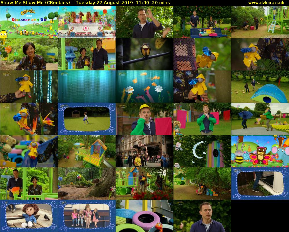 Show Me Show Me (CBeebies) Tuesday 27 August 2019 11:40 - 12:00