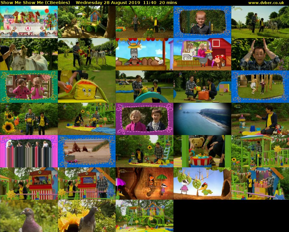 Show Me Show Me (CBeebies) Wednesday 28 August 2019 11:40 - 12:00