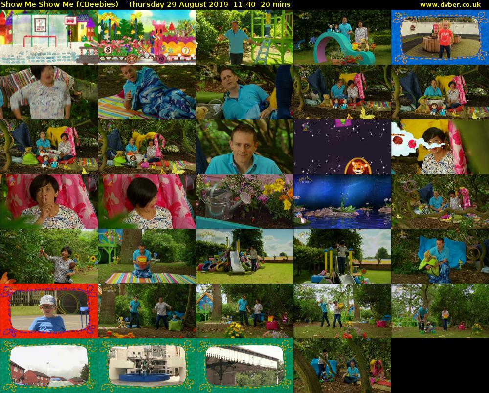 Show Me Show Me (CBeebies) Thursday 29 August 2019 11:40 - 12:00