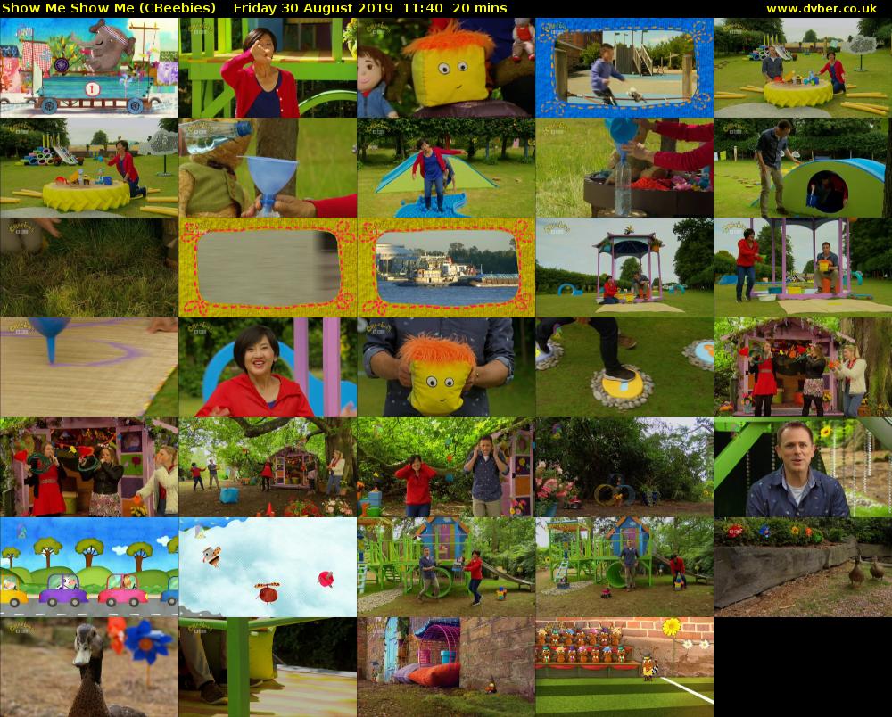 Show Me Show Me (CBeebies) Friday 30 August 2019 11:40 - 12:00