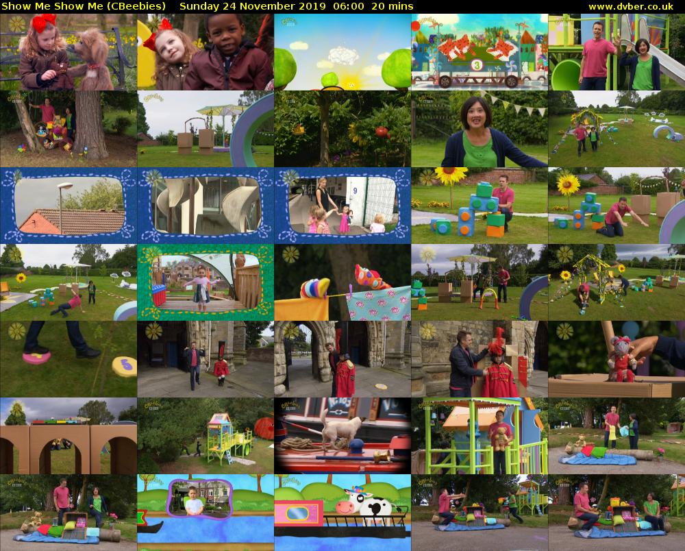 Show Me Show Me (CBeebies) Sunday 24 November 2019 06:00 - 06:20