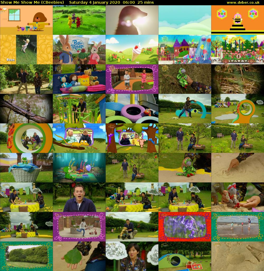 Show Me Show Me (CBeebies) Saturday 4 January 2020 06:00 - 06:25