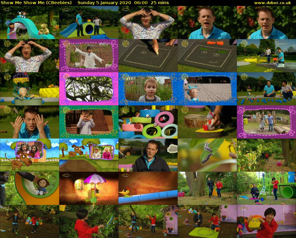 Show Me Show Me (CBeebies) Sunday 5 January 2020 06:00 - 06:25