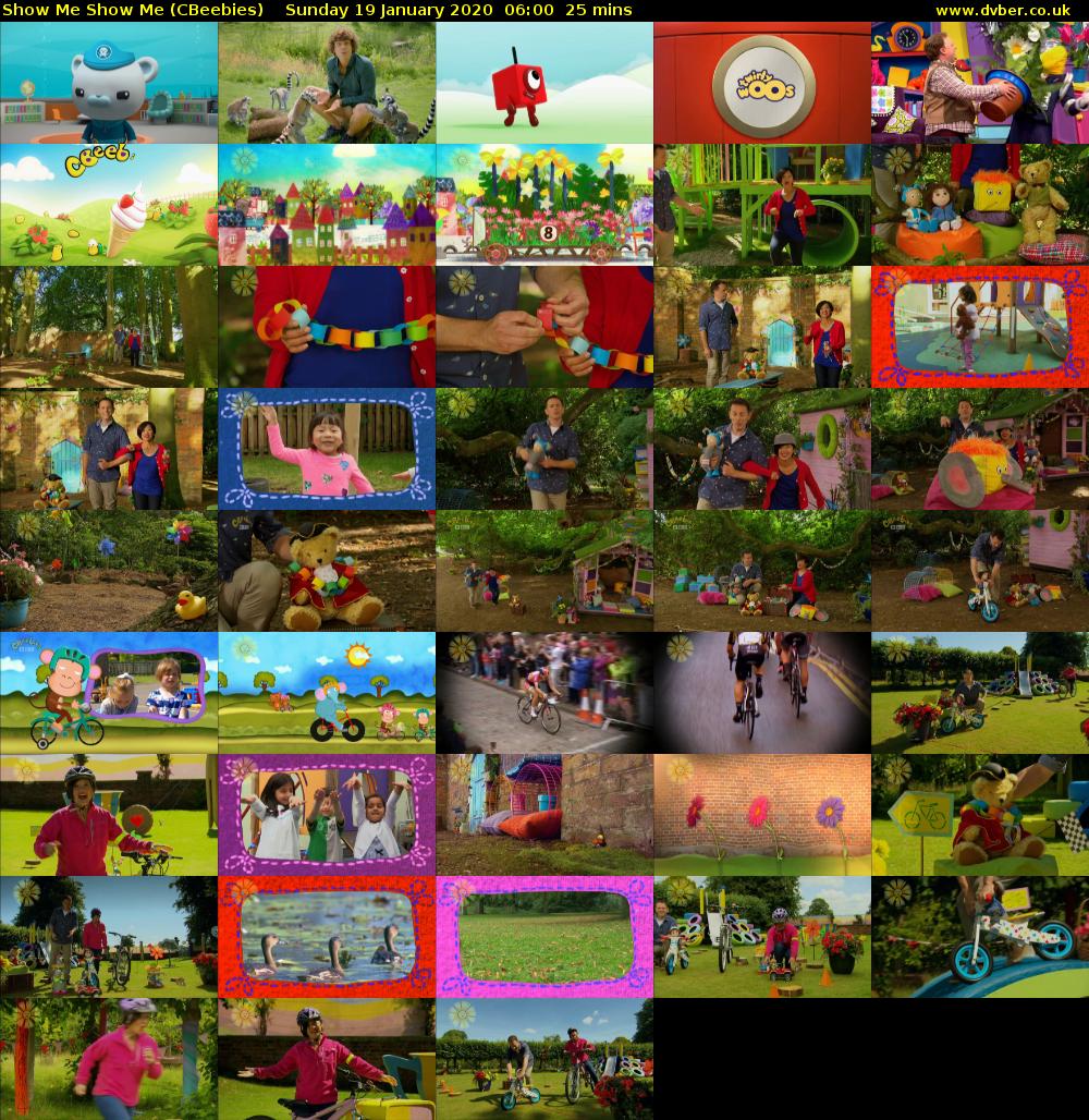 Show Me Show Me (CBeebies) Sunday 19 January 2020 06:00 - 06:25