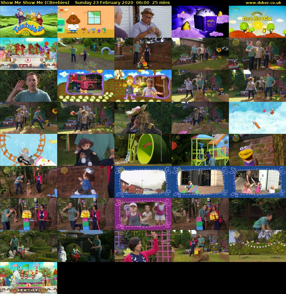 Show Me Show Me (CBeebies) Sunday 23 February 2020 06:00 - 06:25