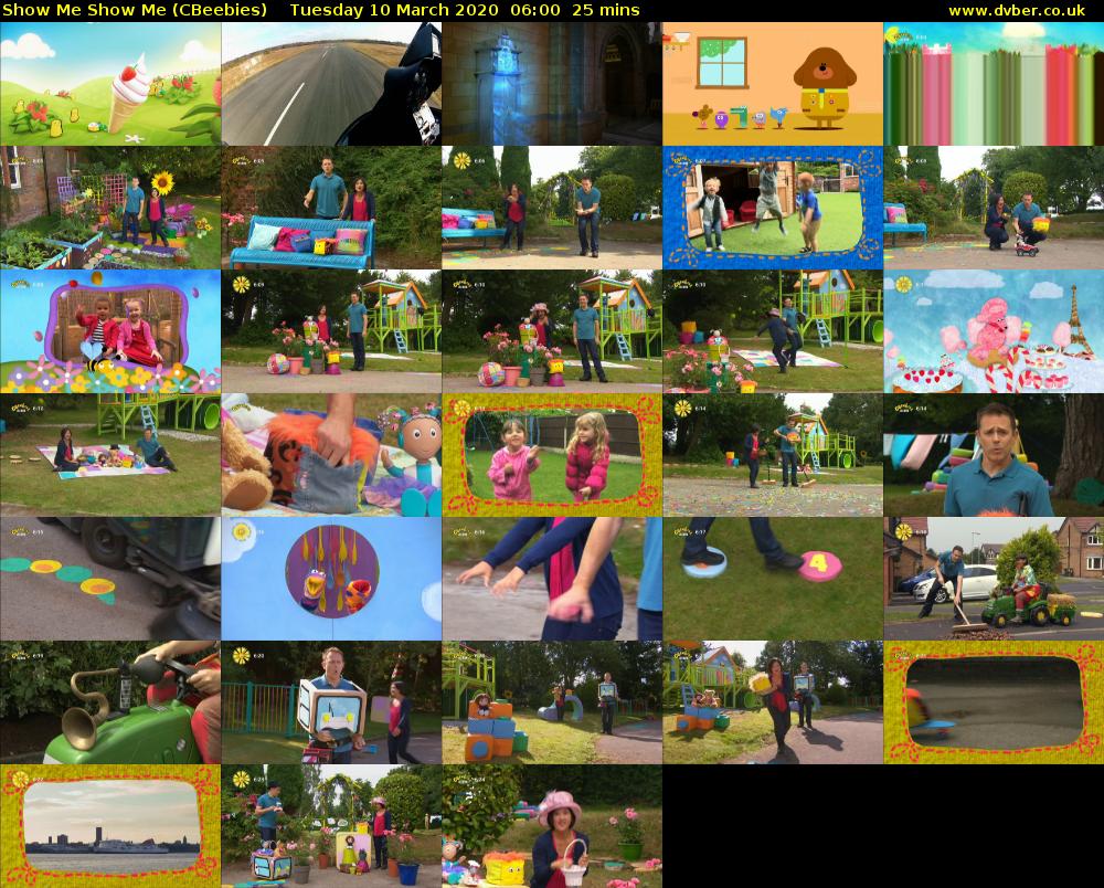 Show Me Show Me (CBeebies) Tuesday 10 March 2020 06:00 - 06:25