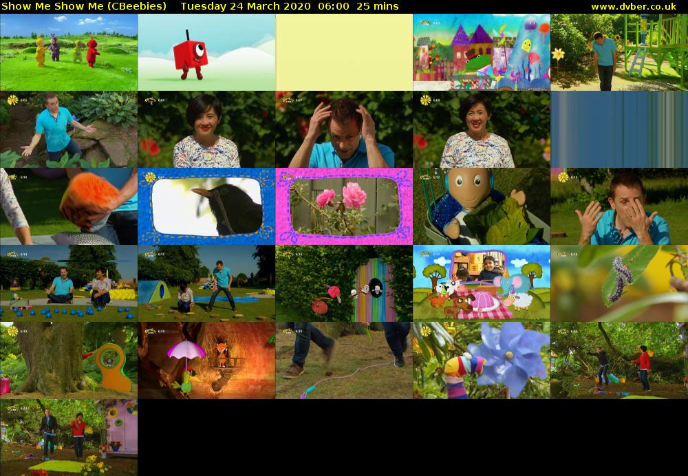 Show Me Show Me (CBeebies) Tuesday 24 March 2020 06:00 - 06:25
