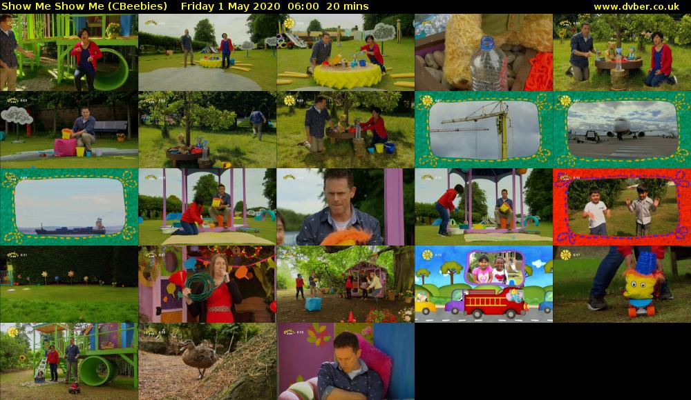 Show Me Show Me (CBeebies) Friday 1 May 2020 06:00 - 06:20