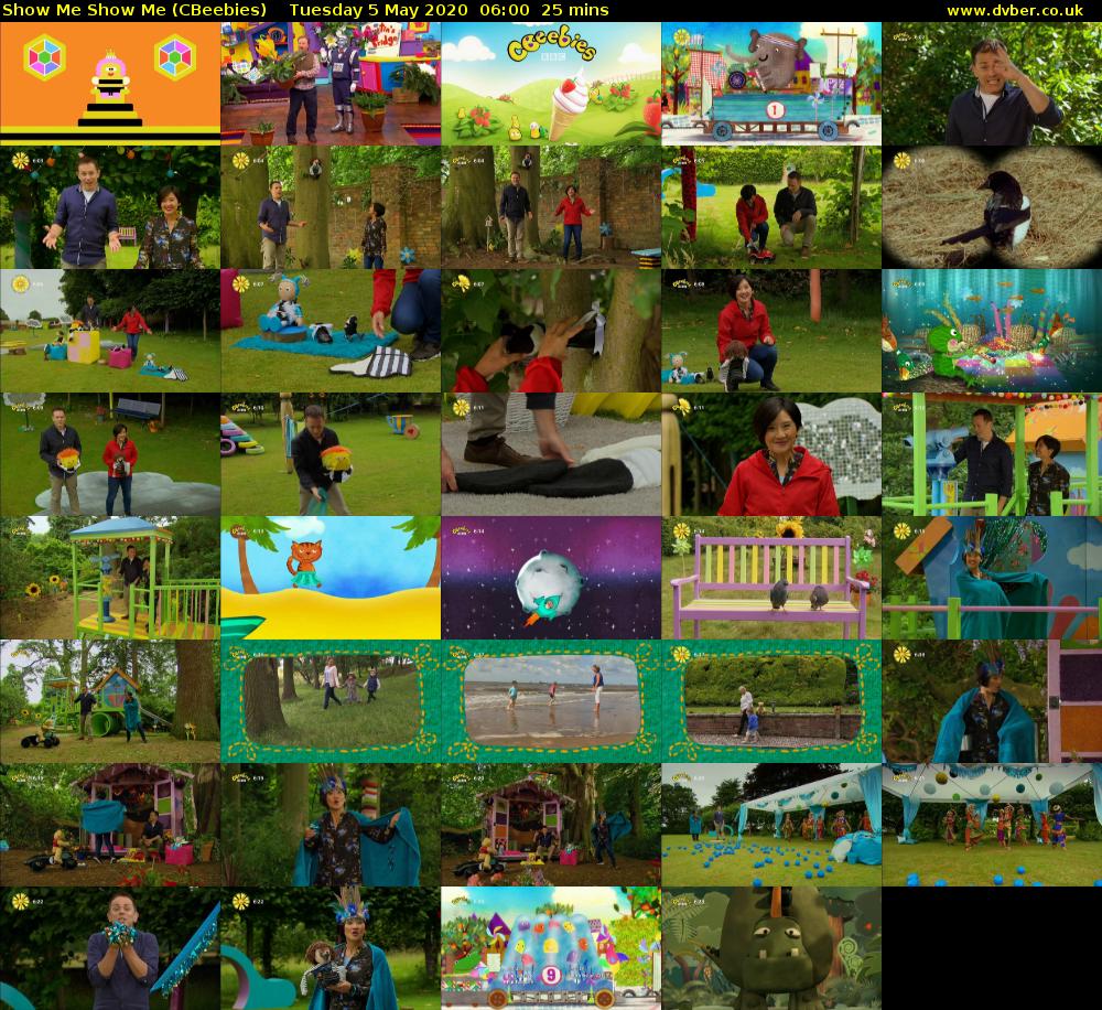 Show Me Show Me (CBeebies) Tuesday 5 May 2020 06:00 - 06:25