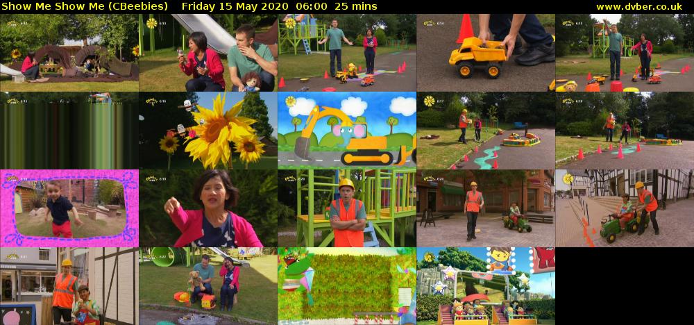 Show Me Show Me (CBeebies) Friday 15 May 2020 06:00 - 06:25