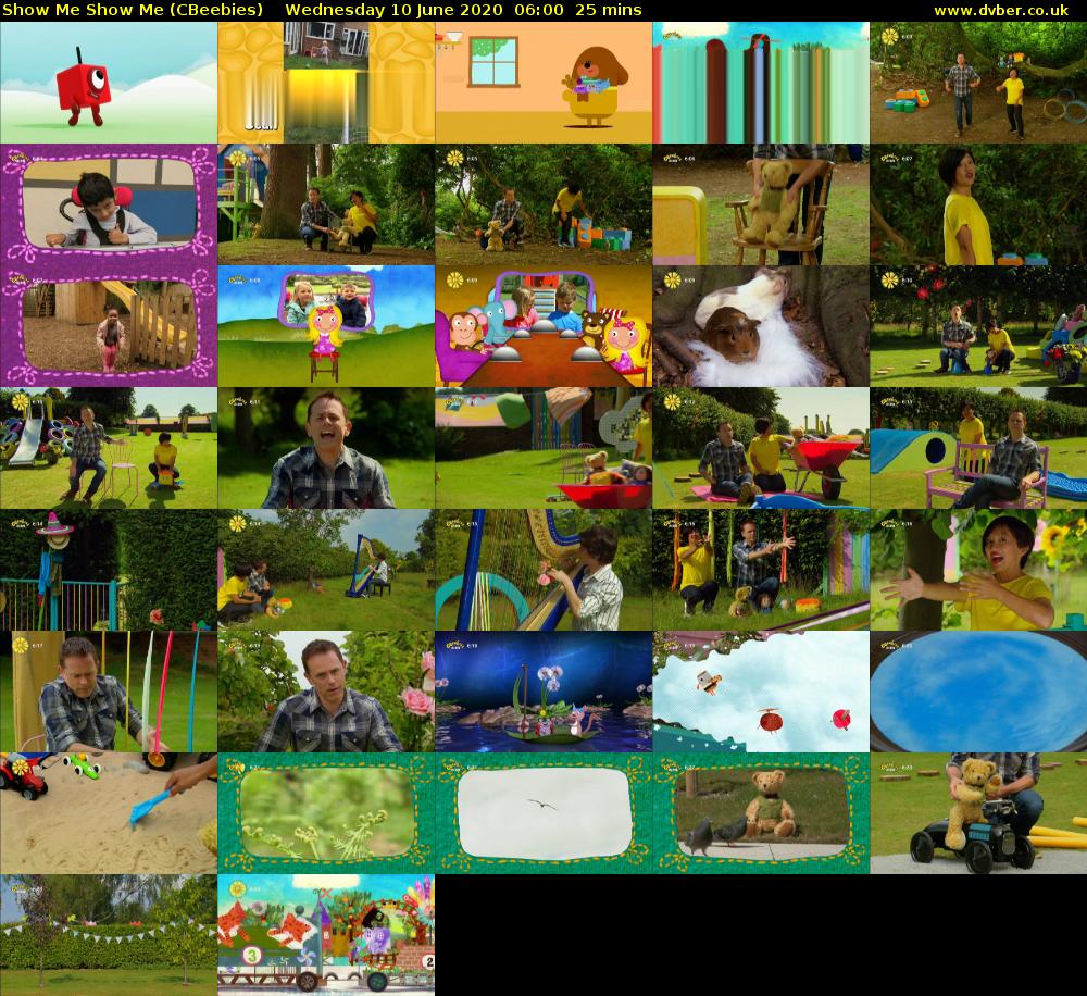 Show Me Show Me (CBeebies) Wednesday 10 June 2020 06:00 - 06:25