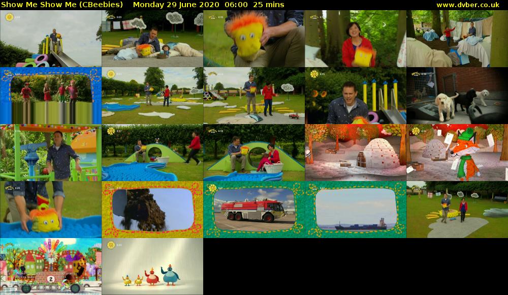 Show Me Show Me (CBeebies) Monday 29 June 2020 06:00 - 06:25