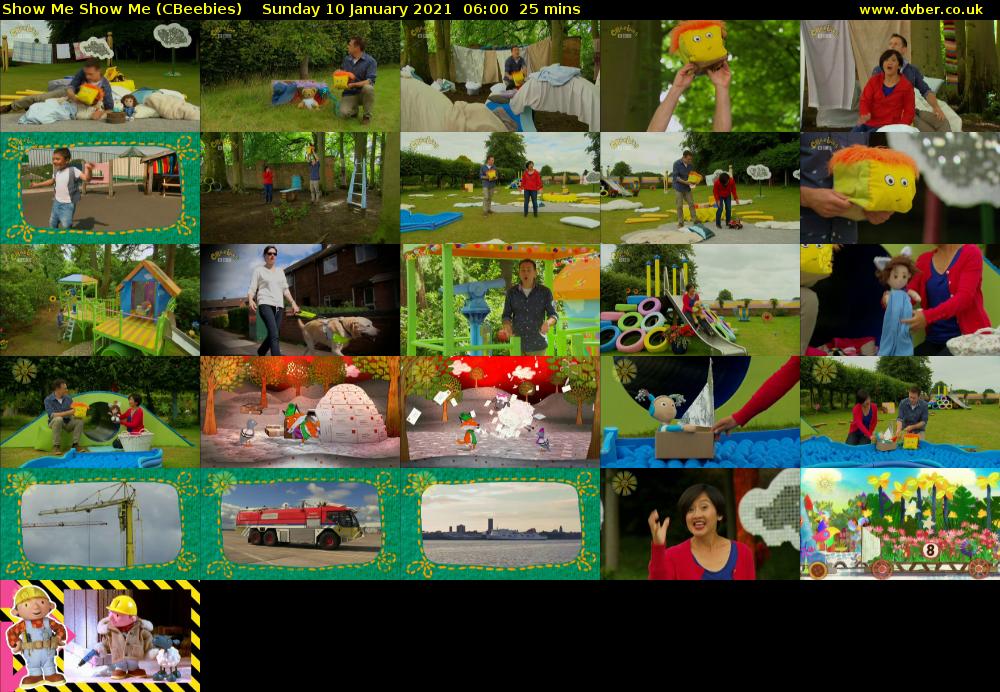 Show Me Show Me (CBeebies) Sunday 10 January 2021 06:00 - 06:25