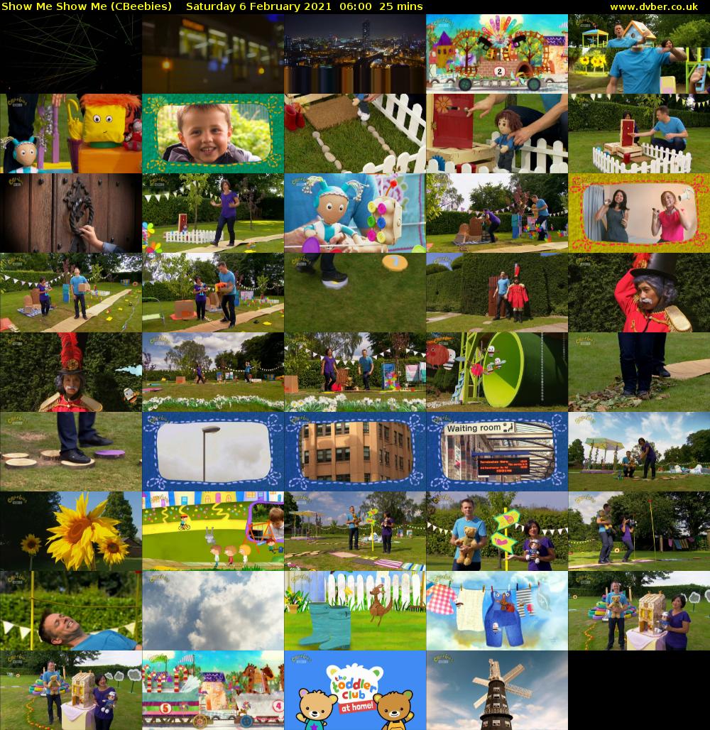 Show Me Show Me (CBeebies) Saturday 6 February 2021 06:00 - 06:25