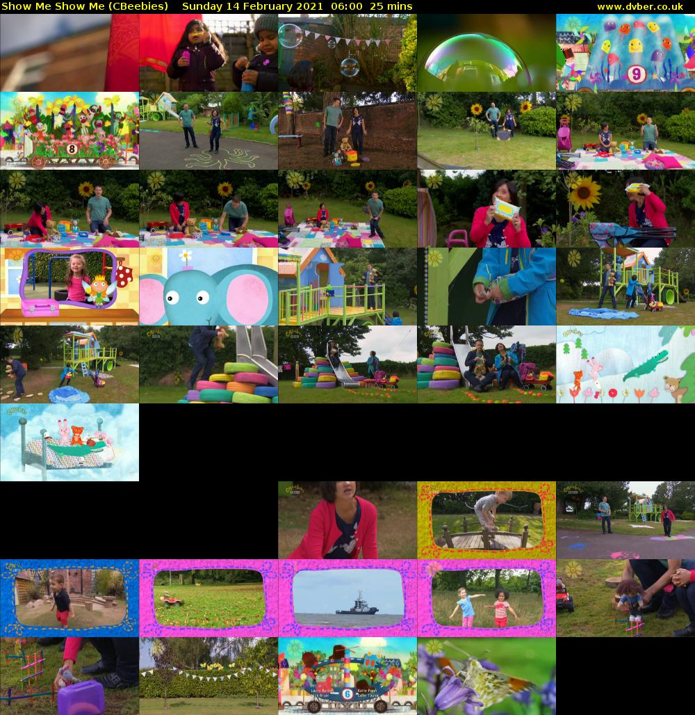 Show Me Show Me (CBeebies) Sunday 14 February 2021 06:00 - 06:25