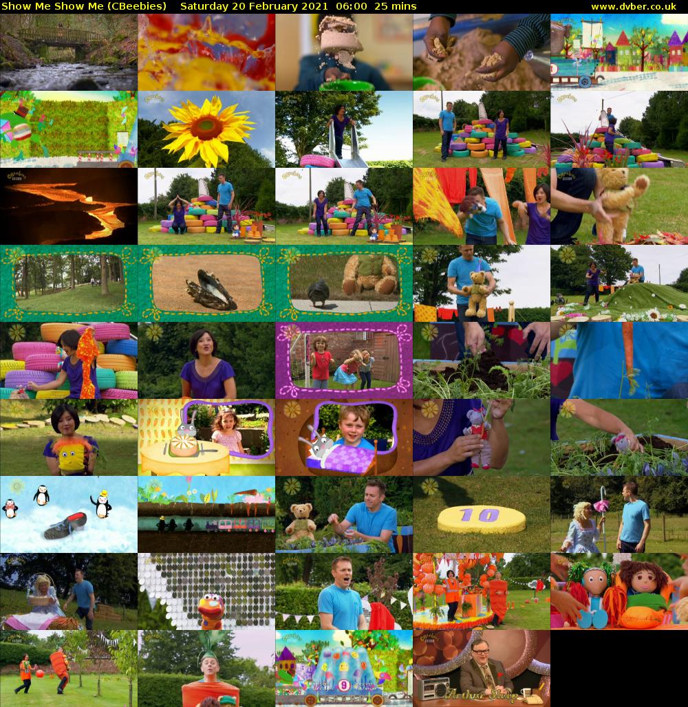 Show Me Show Me (CBeebies) Saturday 20 February 2021 06:00 - 06:25