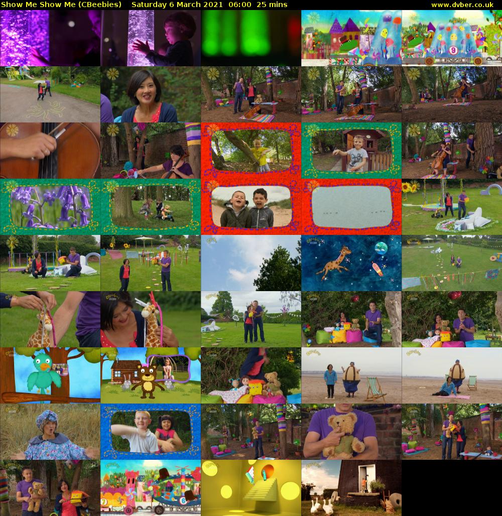 Show Me Show Me (CBeebies) Saturday 6 March 2021 06:00 - 06:25