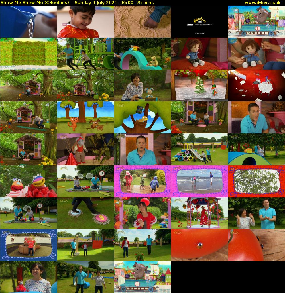 Show Me Show Me (CBeebies) Sunday 4 July 2021 06:00 - 06:25