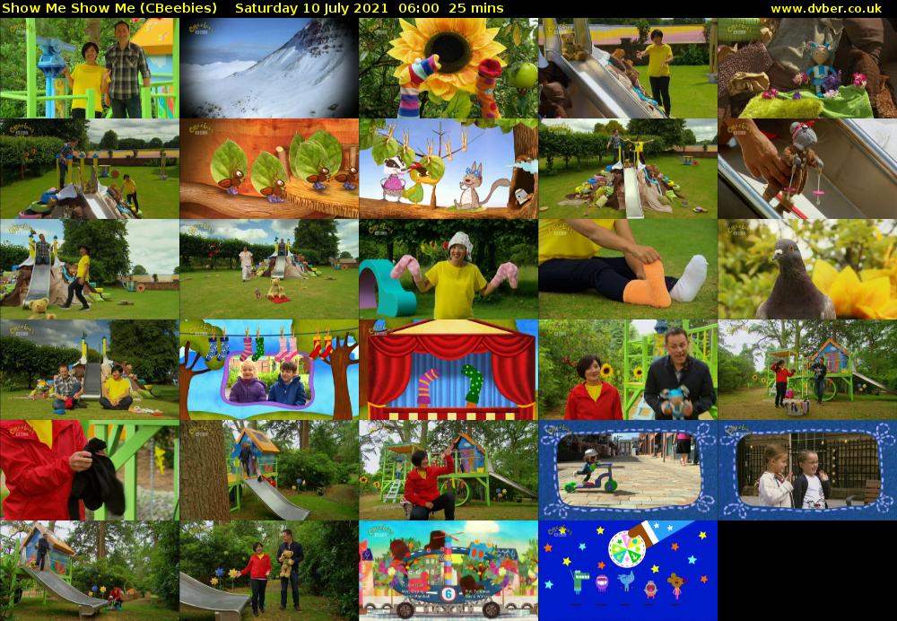 Show Me Show Me (CBeebies) Saturday 10 July 2021 06:00 - 06:25
