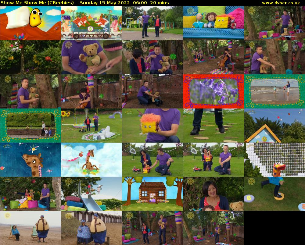Show Me Show Me (CBeebies) Sunday 15 May 2022 06:00 - 06:20