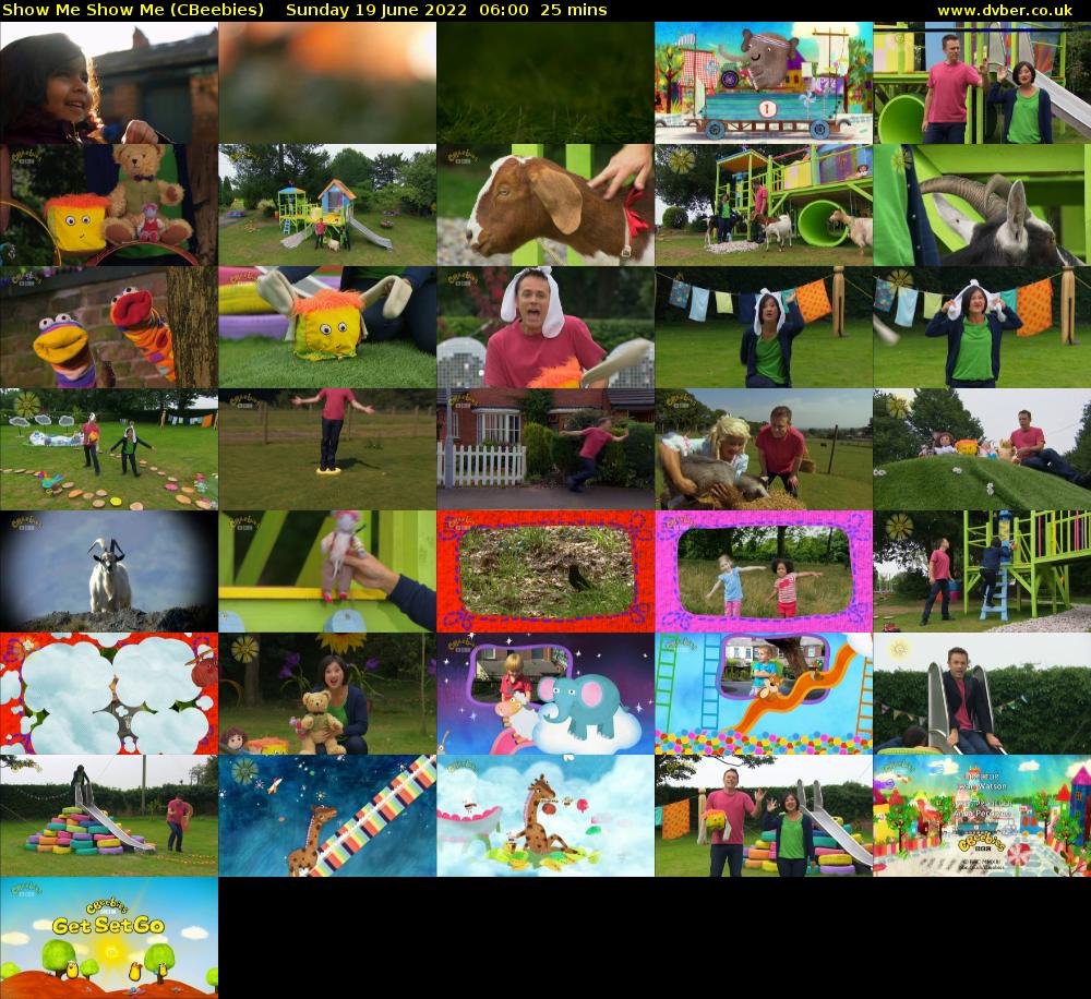 Show Me Show Me (CBeebies) Sunday 19 June 2022 06:00 - 06:25
