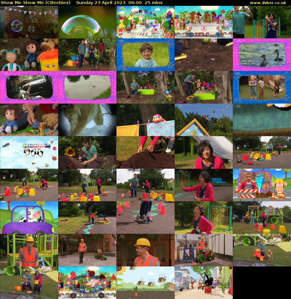 Show Me Show Me (CBeebies) Sunday 23 April 2023 06:00 - 06:25