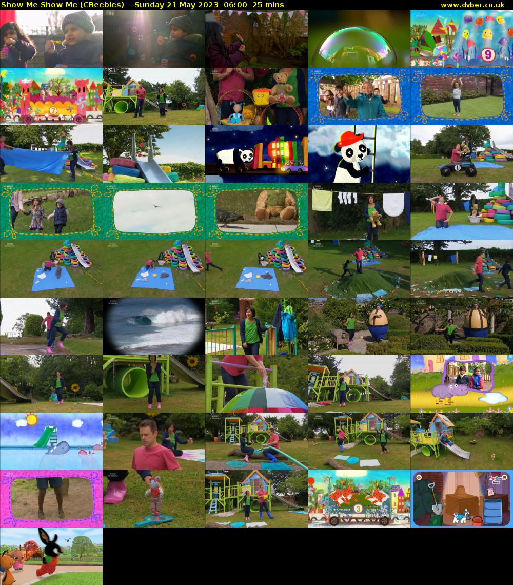 Show Me Show Me (CBeebies) Sunday 21 May 2023 06:00 - 06:25