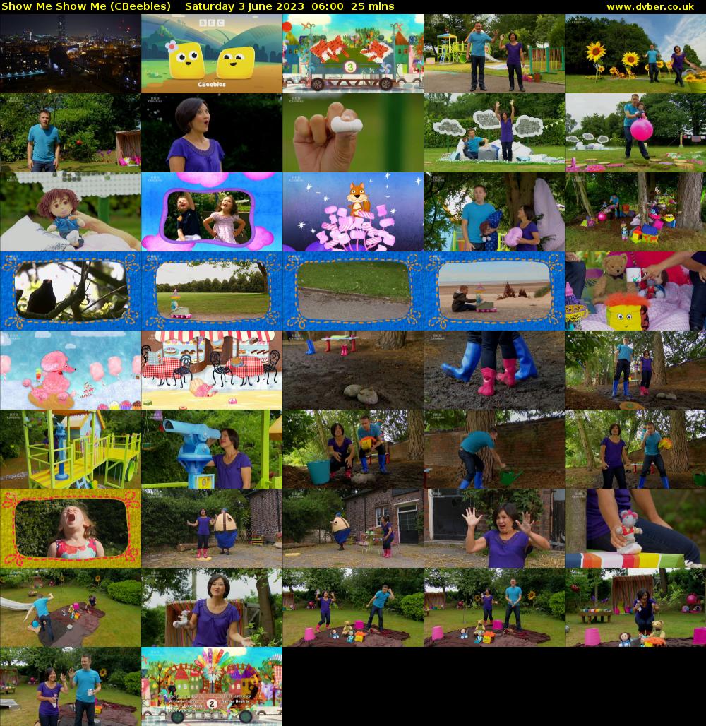 Show Me Show Me (CBeebies) Saturday 3 June 2023 06:00 - 06:25