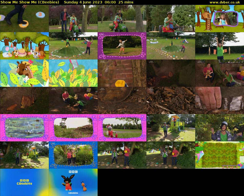 Show Me Show Me (CBeebies) Sunday 4 June 2023 06:00 - 06:25